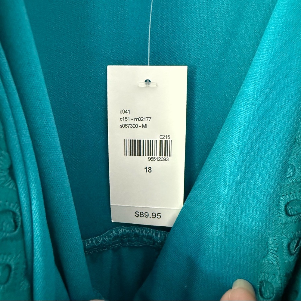 NWT Lane Bryant Teal Eyelet Dress - Picture 5 of 8
